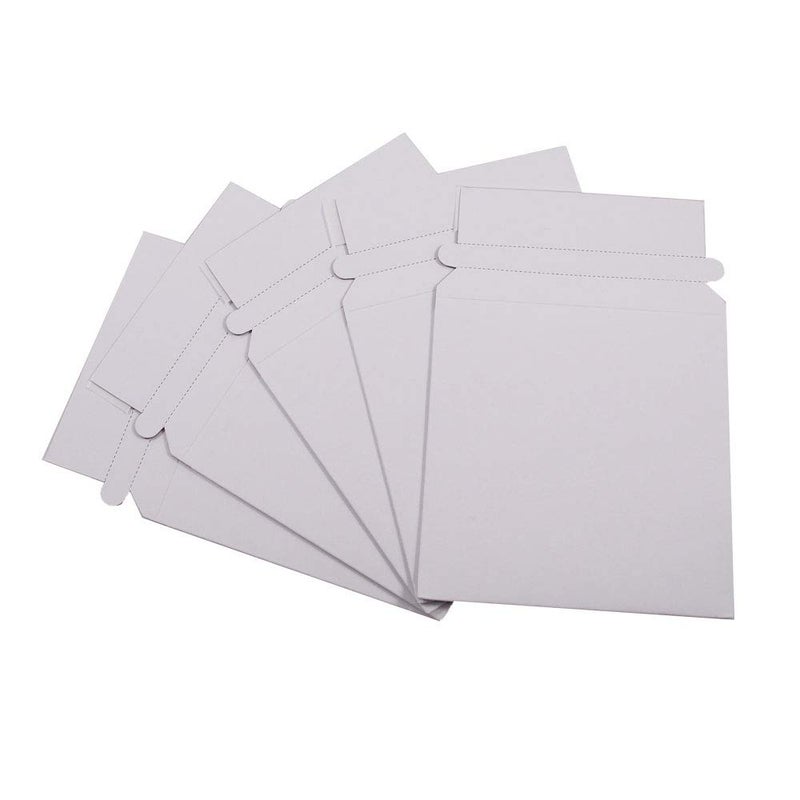 Maxtek 100 Stay Flat CD/DVD White Cardboard Mailers,5 1/4 x 5 1/4 inch, Self Seal Adhesive with Flap - Image 1